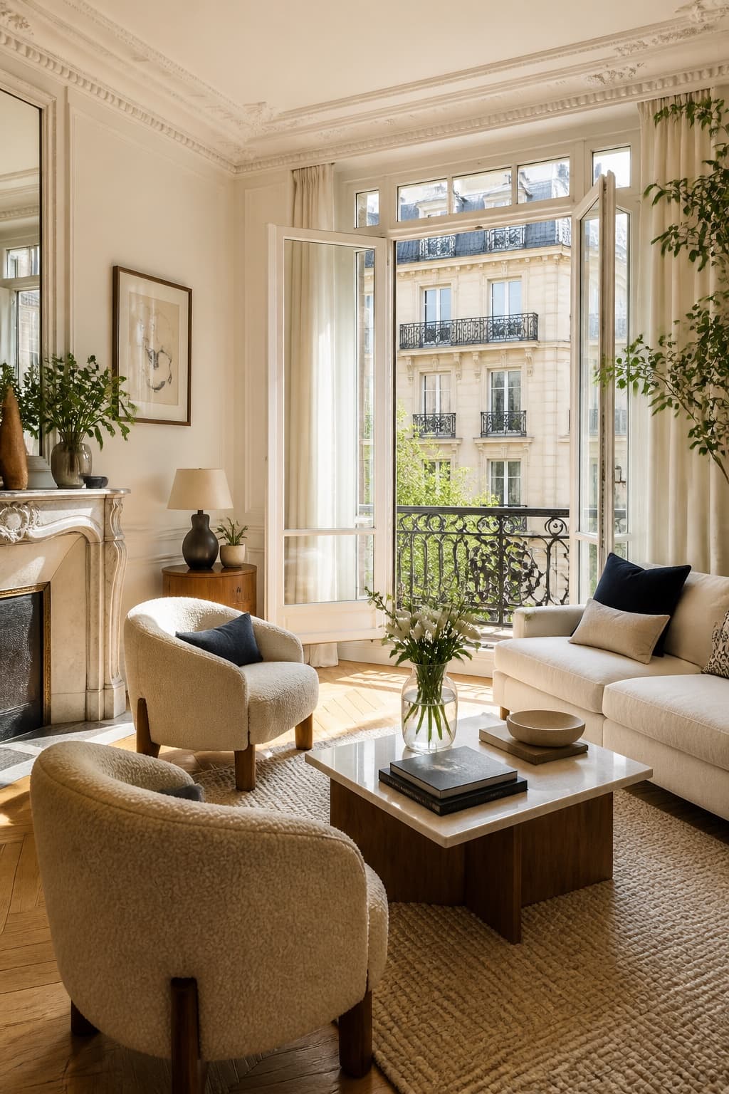 A furnished, sunlit Parisian residence